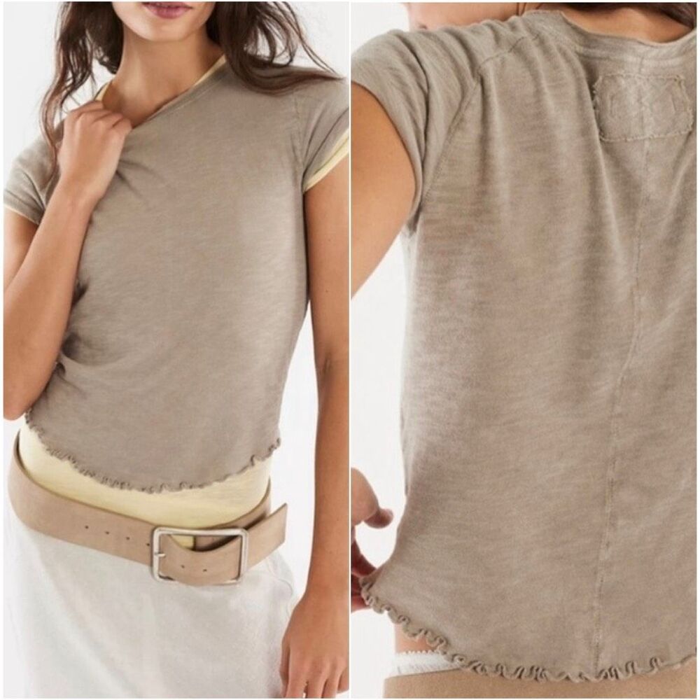 Free People X We The Free Be My Baby Tee in tropical nut womens S NEW